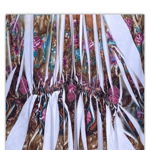 Simply Irresistible Floral Blouse Pleated 2XL Multicolor Elastic Waist Ruffled - Picture 3 of 12